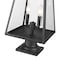 Z-Lite Broughton Outdoor Pier Mounted Fixture, 2-Light, 10.25 In.W x 21.25 In.H, Black/Clear Beveled 521PHMR-533PM-BK - alternate 4